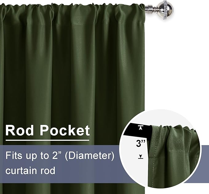 JIUZHEN Christmas Blackout Curtains (Set of 2)