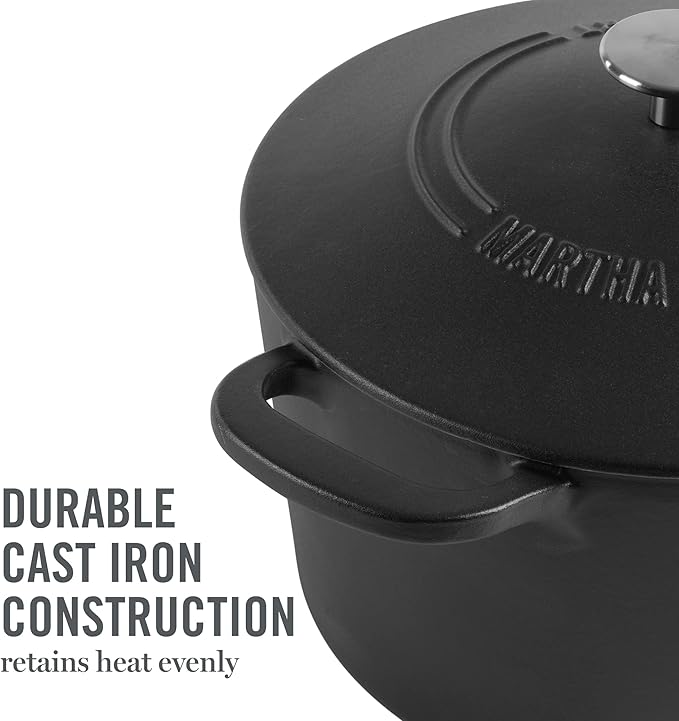 MARTHA STEWART Gatwick 7-Quart Enamel Cast Iron Dutch Oven Pot