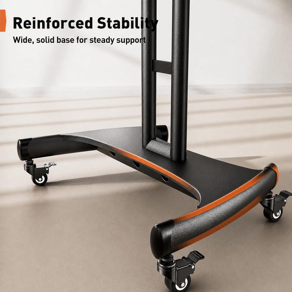 perlegear rolling tv stand for 32-84 inch tv on a desk or shelf