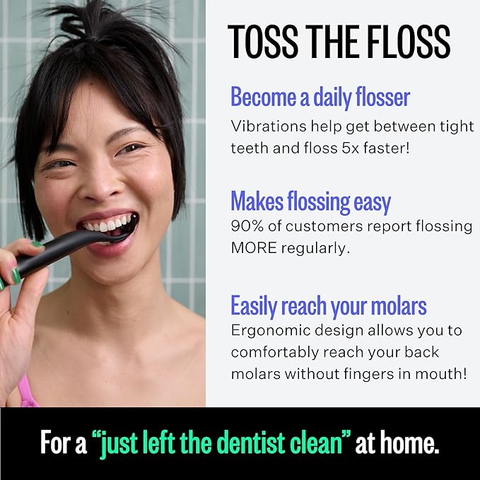 FLAUS Electric Flosser 3 Speeds + 45 Refill Heads Water Flosser Alternative