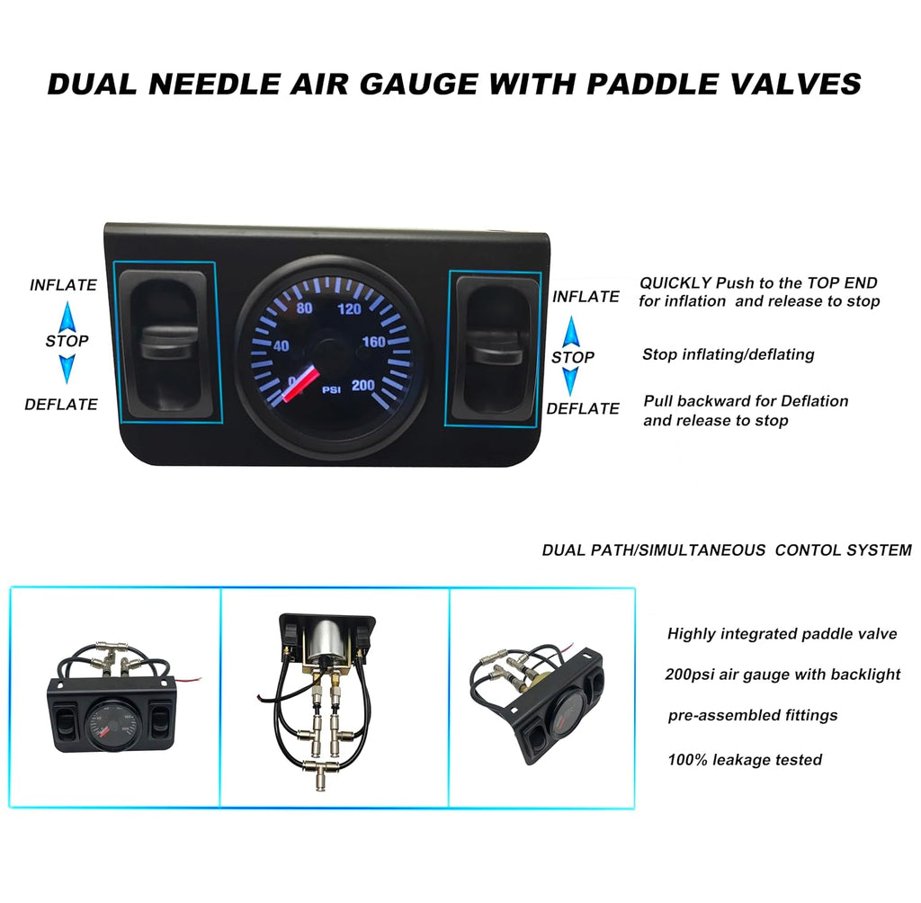 nysus in cab dual air gauge control kit, close-up detail