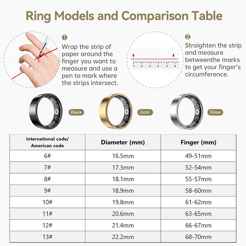 smart ring for women & men, fitness tracker shown in use