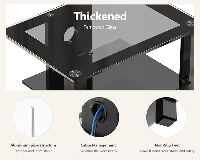 FITUEYES 4-Tier AV Media Cabinet Stand Component Cabinet, Gaming TV Stand and