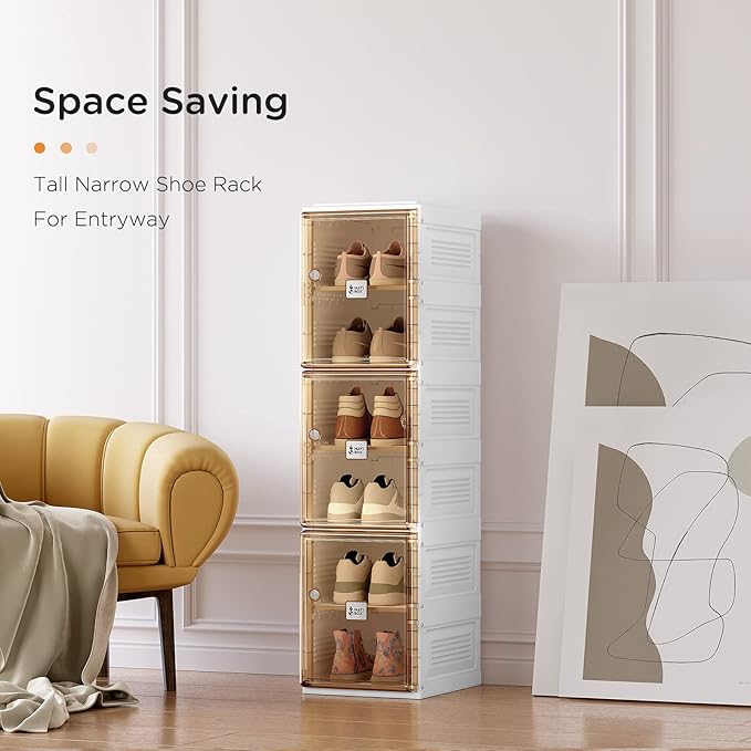 ANTBOX Shoe Organizer Storage Box, Portable Folding Shoe Rack