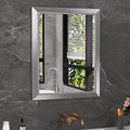 Amorho 24x30 Inch Bathroom Mirror Silver, Thick Metal Framed Wall Mirrors