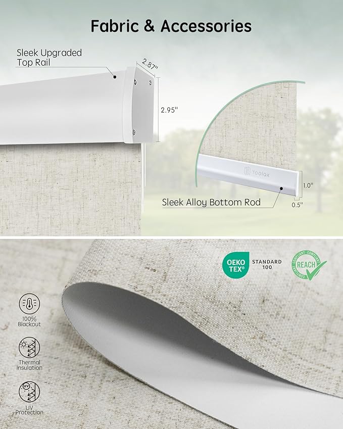 Yoolax Motorized Blinds with Remote, Electric Window Shades Compatible with