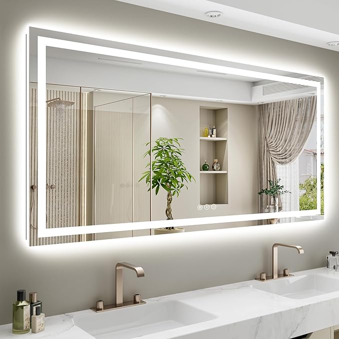 YEELAIT 68x38 Inch LED Bathroom Mirror