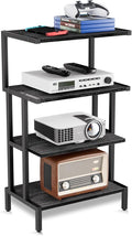 Aquzee Media Stand, Gaming Shelf, 4 Tier Small Electronics Shelves Video Game
