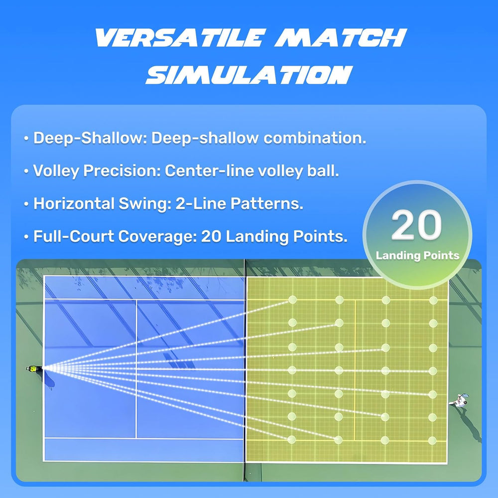 PUSUN｜PT-Smart Tennis Ball Machine: App Control with 12 Built-in Training Mod...