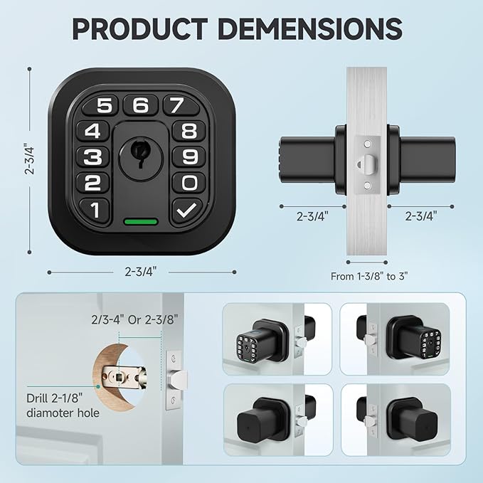Richelock Fingerprint Door knob, Smart Biometric Door Lock