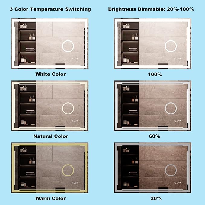30''X48'' LED Bathroom Mirror