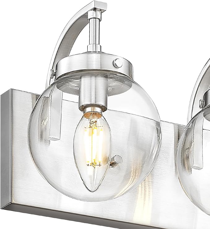 Beionxii Brushed Nickel Bathroom Light Fixtures, 3-Light Bathroom Vanity Light