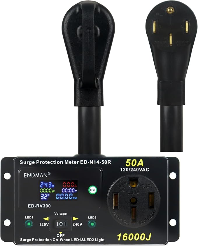 50 Amp RV Surge Protector with kWh Energy Monitor