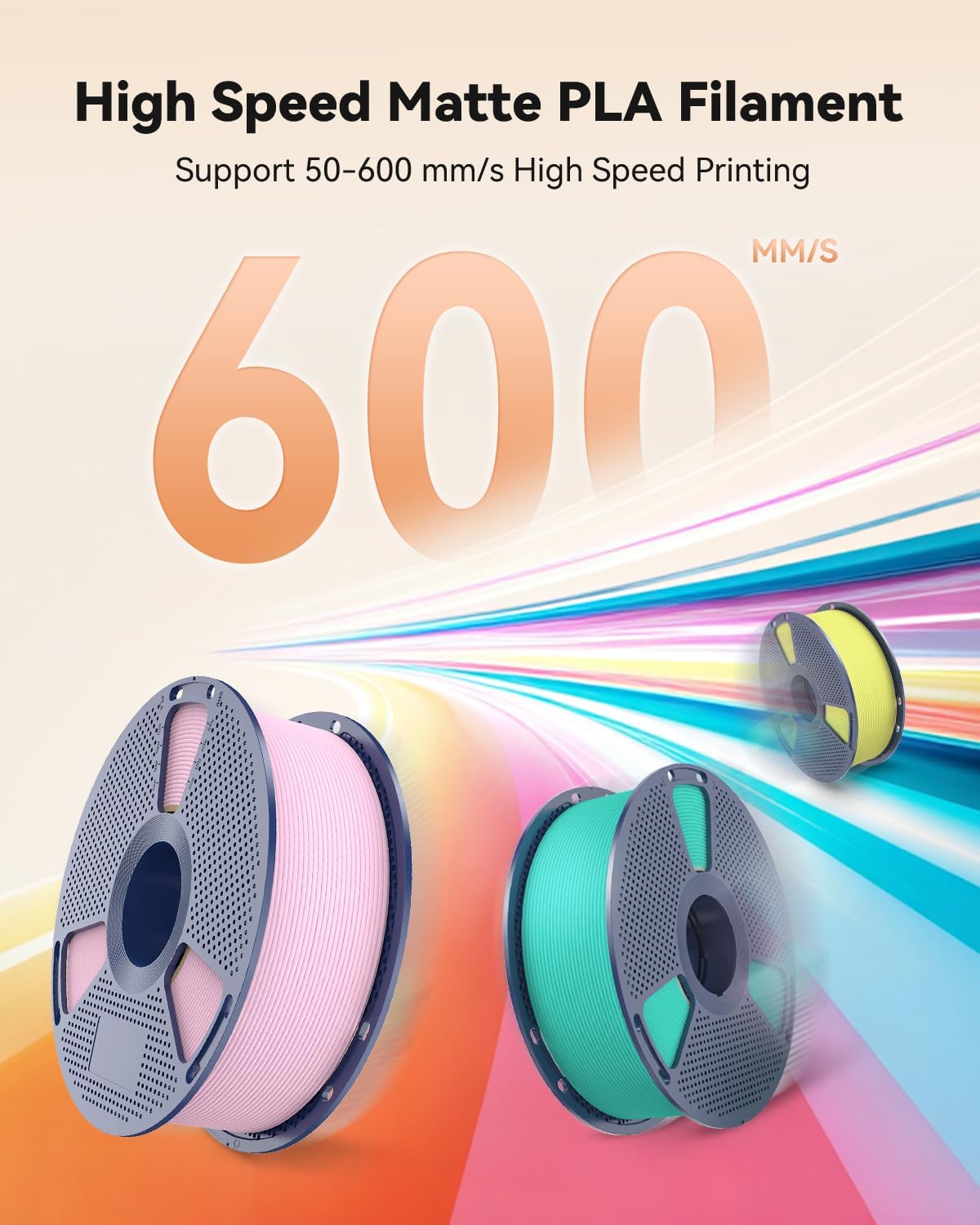SUNLU High Speed Matte PLA 3D Printing Filament 1.75mm 4KG