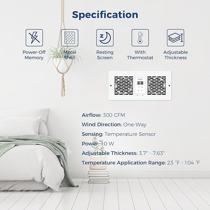 ALORAIR Room to Room Fan with Remote Control, Through Wall Ventilation Fan with