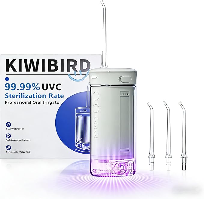 KIWIBIRD Mini Water Flosser for Travel, Ultra-Portable Cordless Oral Irrigator