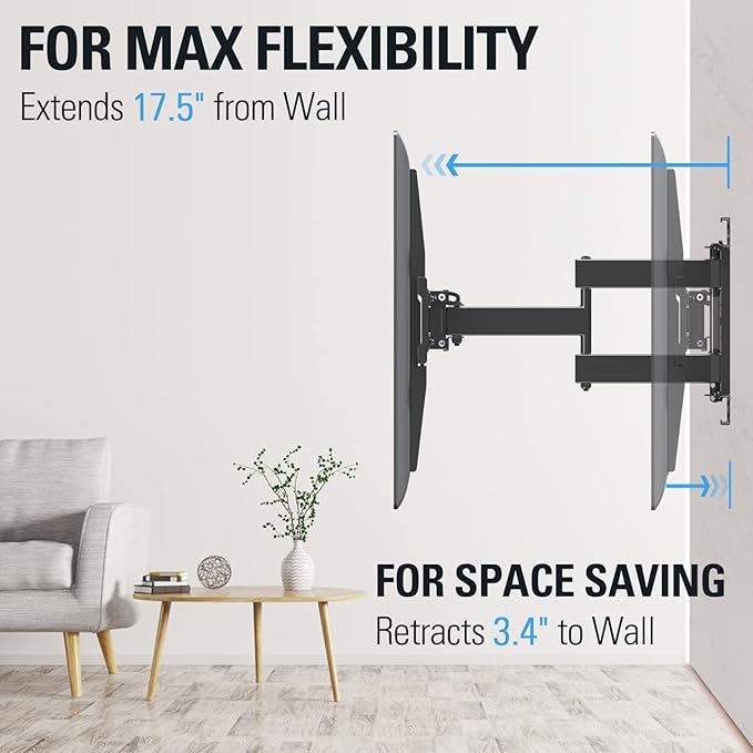 Mounting Dream TV Wall Mount for Most 32-65 Inch TV, Full Motion TV Mount