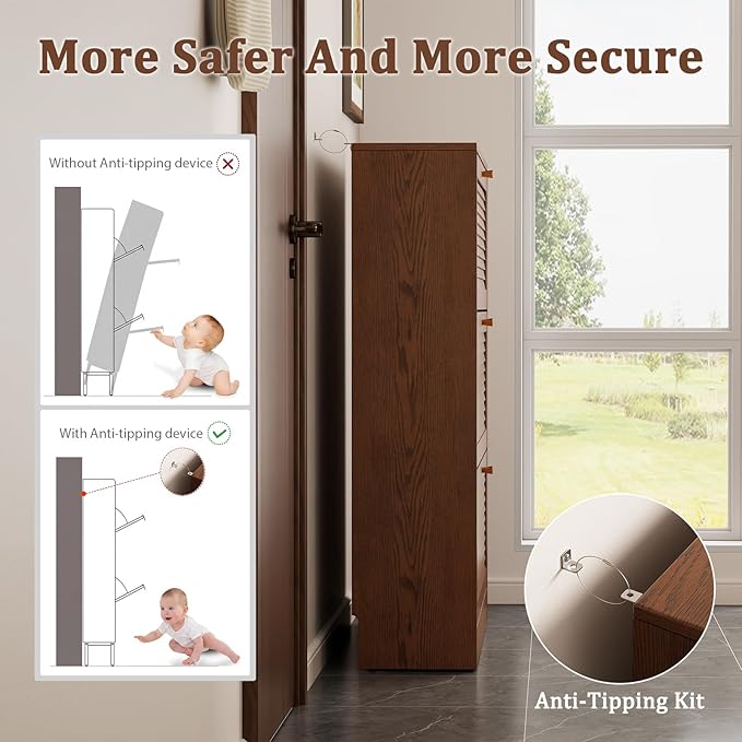 KungFuWood Soild Wood Shoe Storage Cabinet