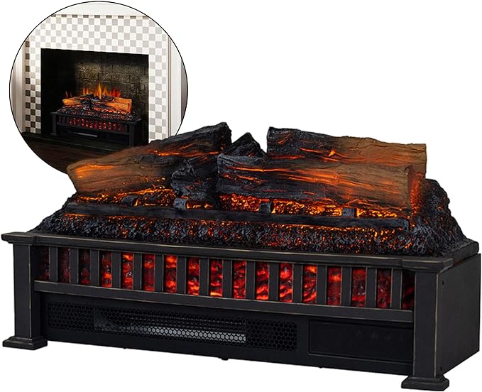 Country Living Electric Fireplace Logs, 27” LED Electric Fireplace Inserts