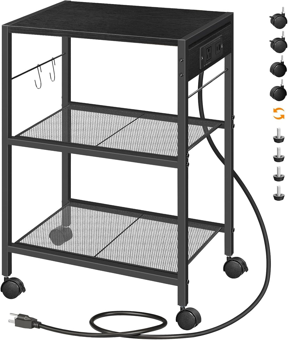 HOOBRO Industrial Printer Stand, 3-Tier Mobile Printer Table, Rolling Cart wi...