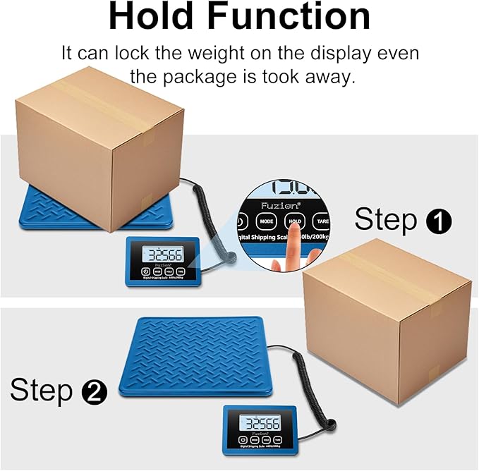 Fuzion Shipping Scale, 440LBs x 10g Postal Scale, Durable Alloy Steel Platform