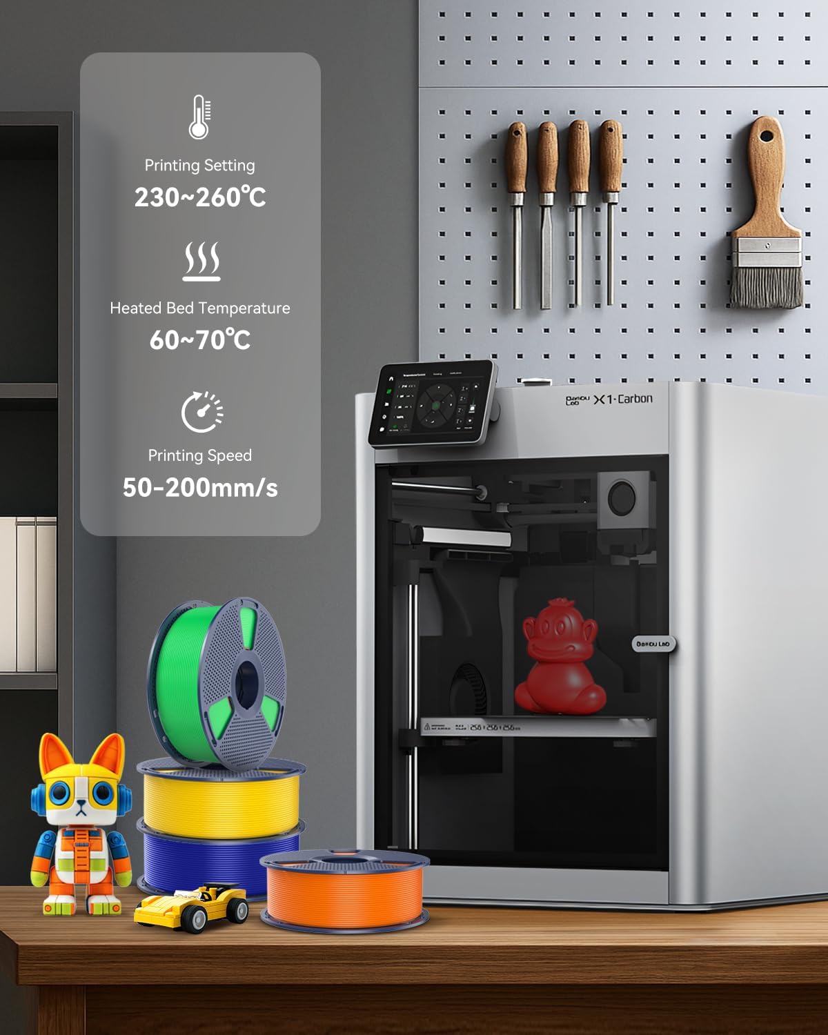 sunlu petg filament 1.75mm,4kg,2 black+2 black on a desk or shelf