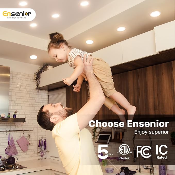 Ensenior 12 Pack 6 Inch LED Recessed Ceiling Light, 2700K-5000K 5CCT, 1200LM