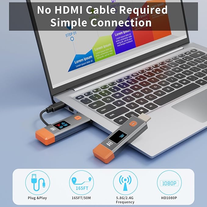 Wireless HDMI Transmitter and Receiver 328ft/100m Extender 4K Decode Input