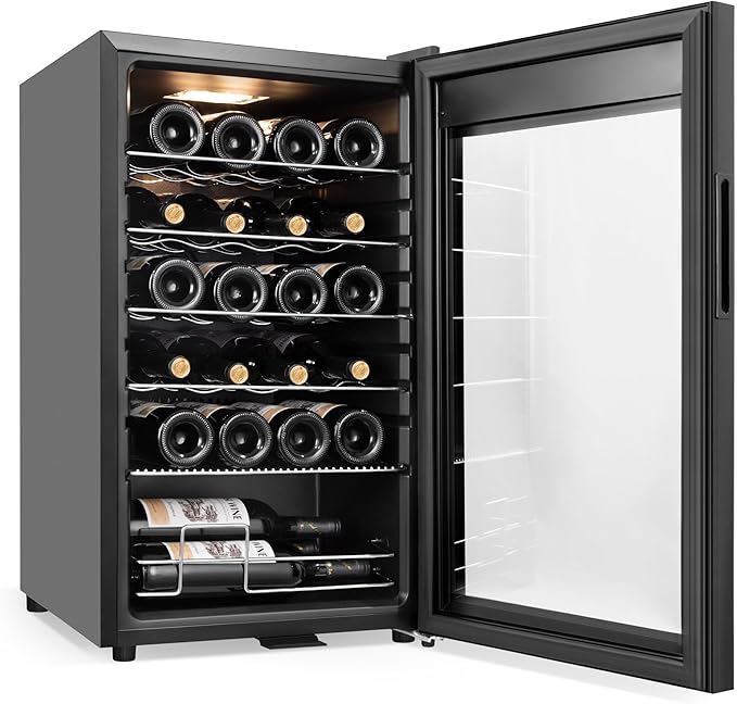 24 Bottles Wine Cooler Refrigerator, Small Wine Fridge Mini Wine Fridge