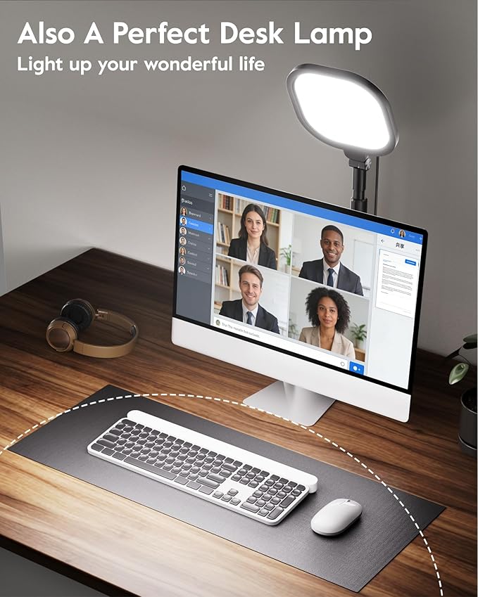 Video Conference Lighting for Zoom Meeting, Ring Light for Desk