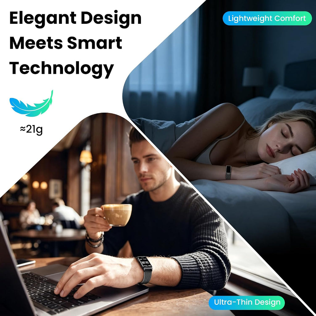 fitness tracker with heart rate & sleep tracking, close-up detail