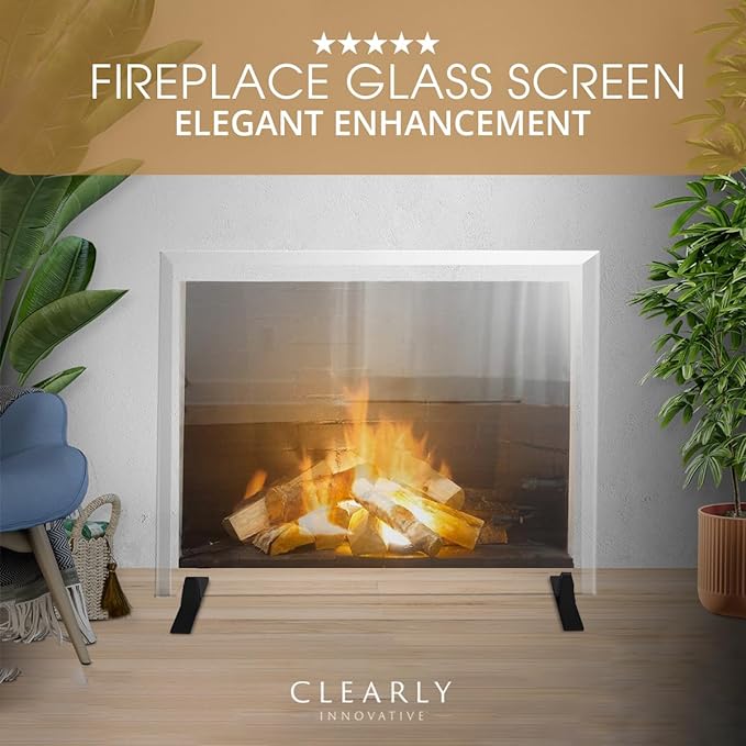 Premium Tempered Glass Fireplace Screen
