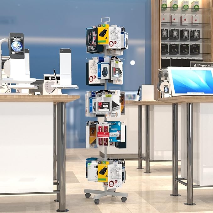 YEOOE Retail Display Racks 5 Tier Spinning Display Stand, Movable Shop Spinner