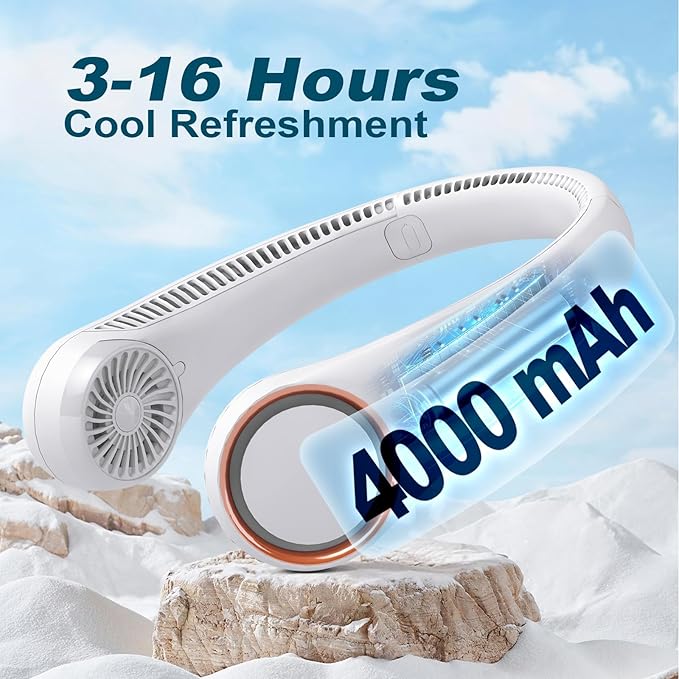 CIVPOWER Neck Fan: Portable Personal Neck Cooling Rechargeable Bladeless Fan
