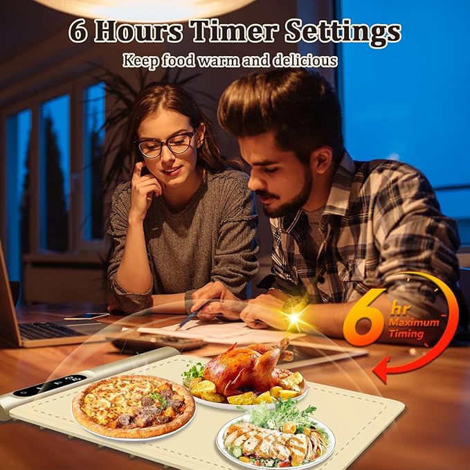 Upgrade Graphene Warming Mat for Food, Electric Warming Tray Rapid Heating