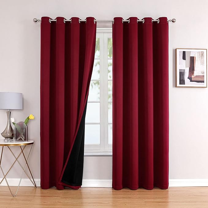 ChrisDowa 100% Blackout Curtains 80 inch Long