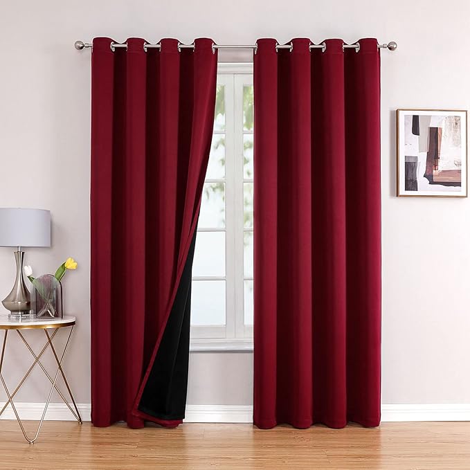 ChrisDowa 100% Blackout Curtains 108 inch Long