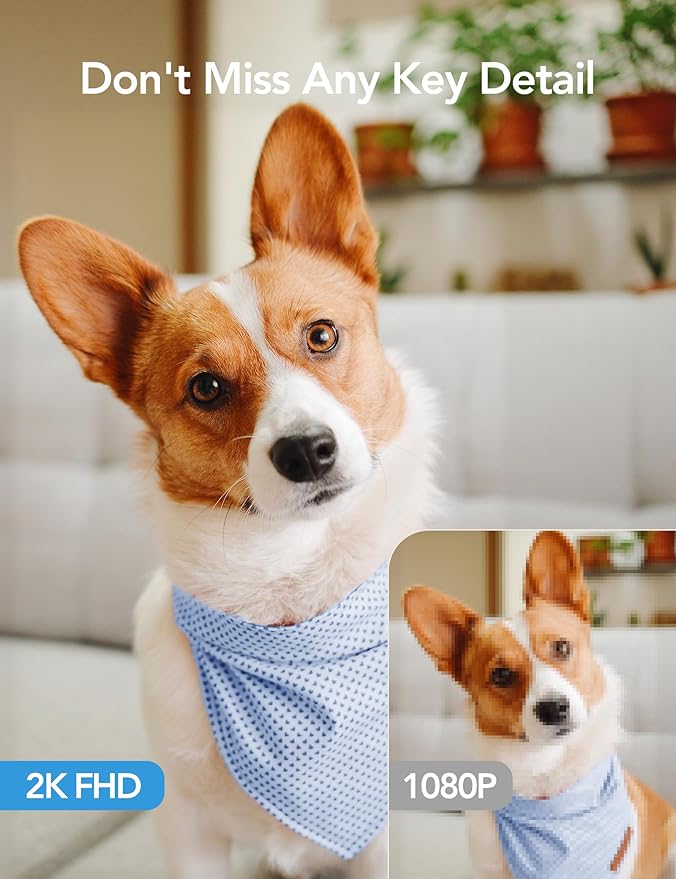 GNCC 2K Cameras for Home Security-Indoor Pan/Tilt Cameras for Baby Monitor/Pet