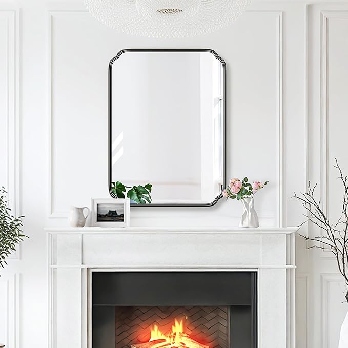 28"x36" Black Bathroom Mirror