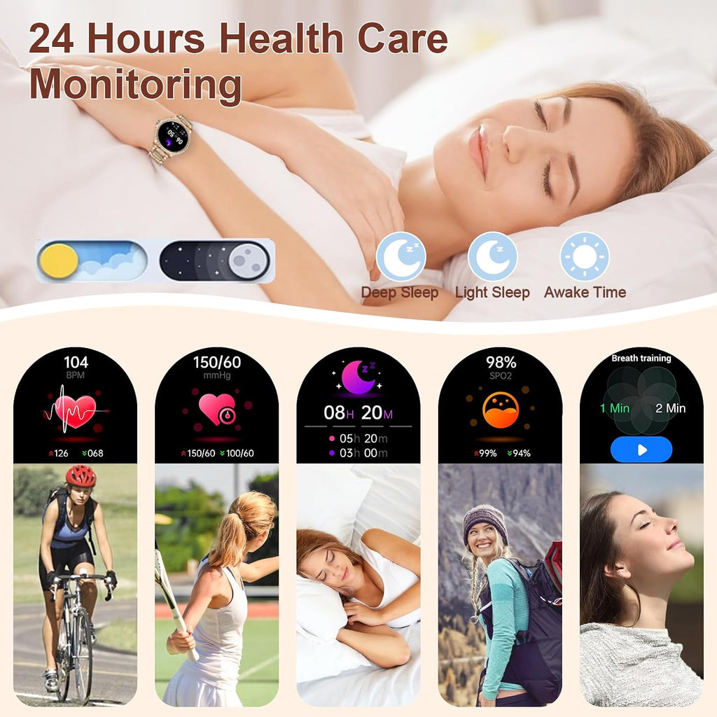 smart watches for women (answer/make call),120+ sport fitness showing dimensions