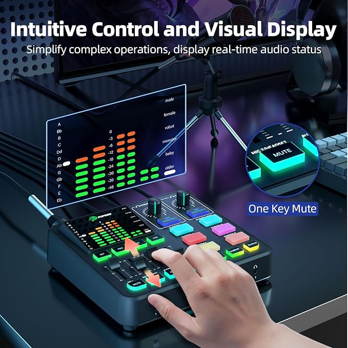 PUPGSIS Gaming Audio Mixer, Audio Interface