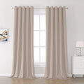 DUALIFE Light Brown Curtains 108 Inch Light Coffee Colour Blackout Curtain