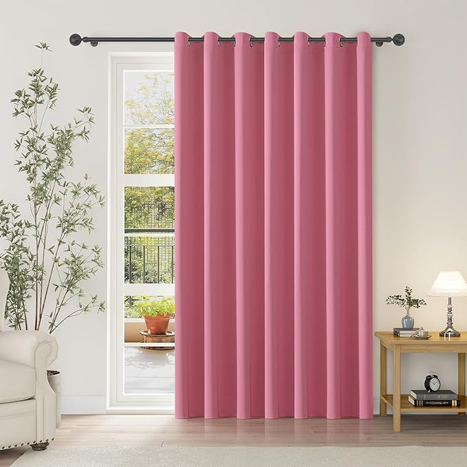 ChrisDowa Room Divider Curtain 120 Inches Long, Wide Blackout Sliding Door