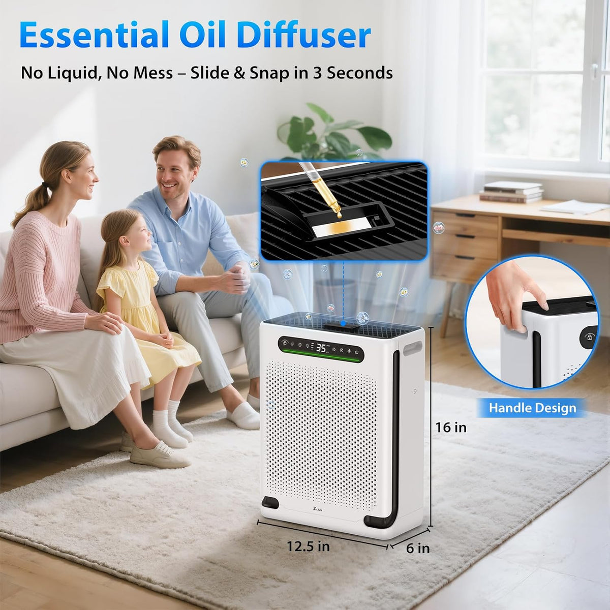 FreAire Air Purifiers for Home Large Room Up to 2600 Ft², HAP605, White