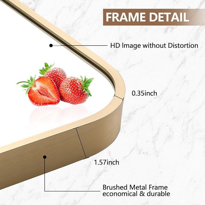 Gold Mirror, 30x36 Inch Framed Rectangle Mirror