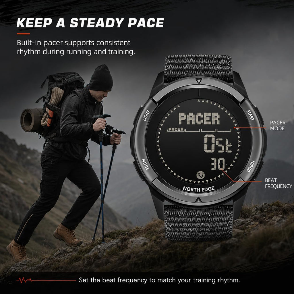 NORTH EDGE ALPS Outdoor Digital Compass Watch for Men