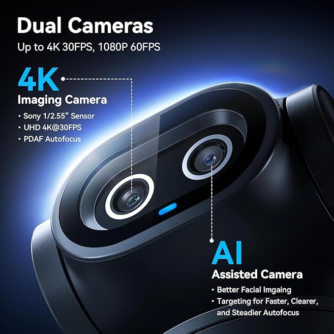EMEET PIXY Dual-Camera AI-Powered PTZ Camera 4K