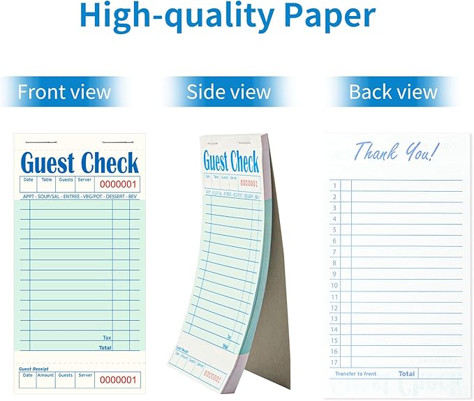 40 Pack/2000 Tickets Guest Checks Books