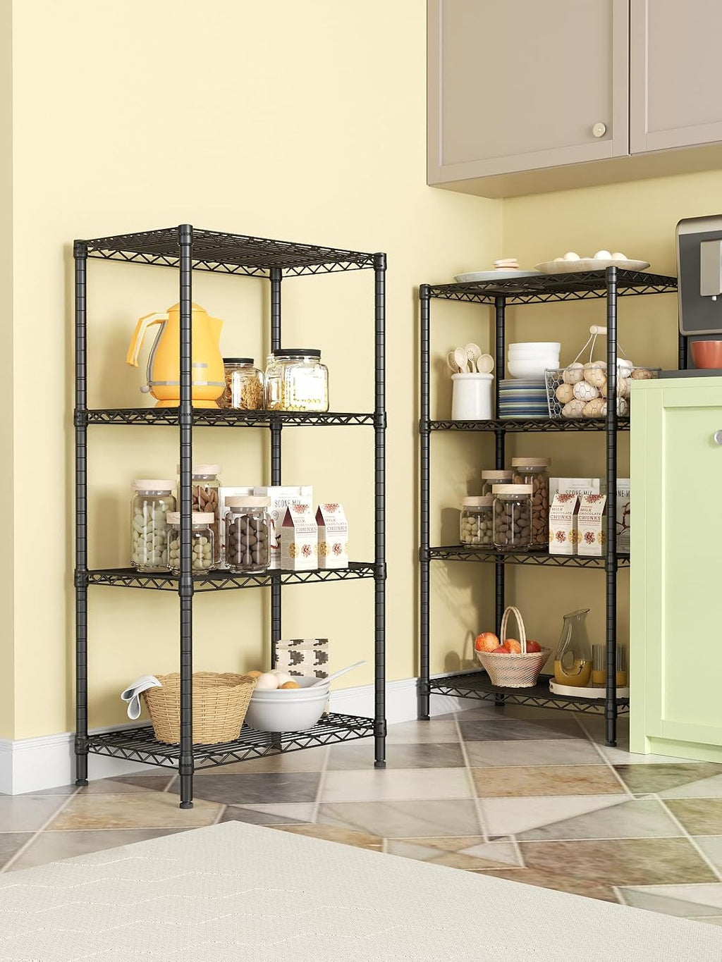 SINGAYE 4 Metal Shelves Wire Shelving Storage Shelf Adjustable Unit Pantry