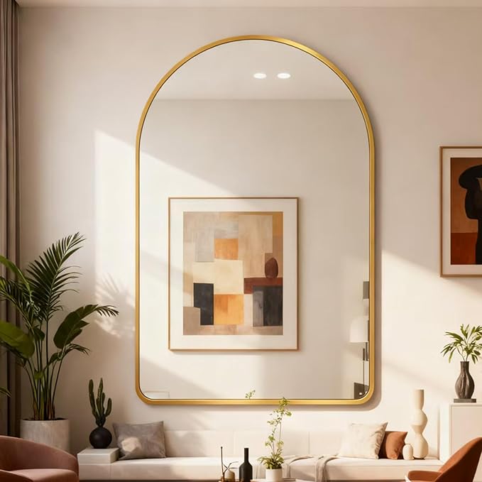 24x36 inch Gold Arched Mirror for Bathroom Vanity Mirror or Wall Decor Arch